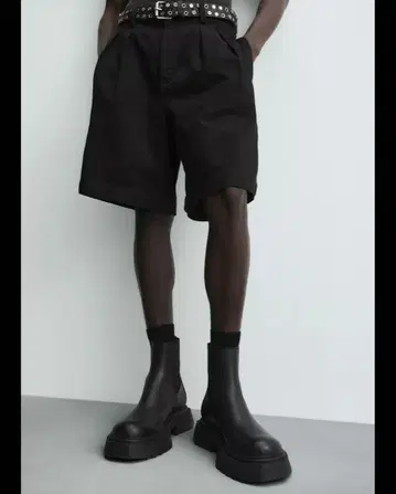 ZARA 볼륨 첼시 부츠 블랙 사이드 고어 부츠 통굽