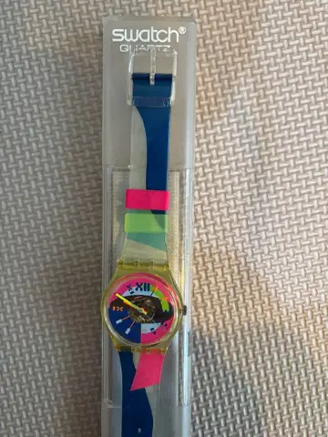 빈티지 Swatch 쿼츠 시계 컬러풀