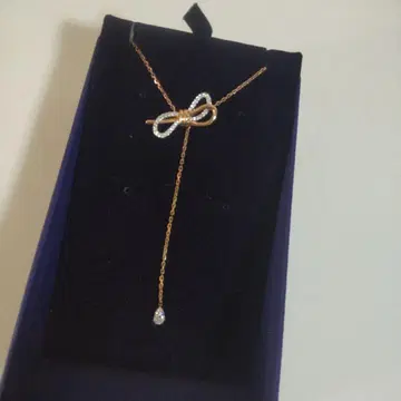 스와로브스키 lifelong Bow Y자형 리본형 목걸이