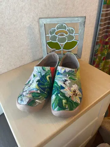 [UIN] 꽃 시리즈 아트 슈즈 신발 캔버스 로퍼 슬립온 예쁨
