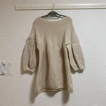 SNIDEL 볼륨 슬리브 니트 원피스