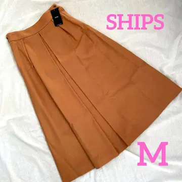 [ M ] 미사용 새상품 SHIPS 베이지 플레어 스커트 안감 울