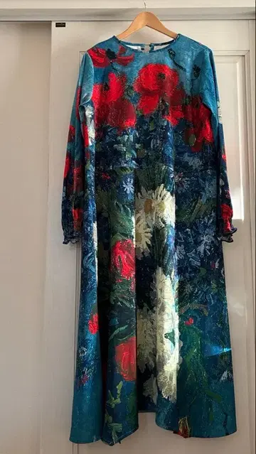 고흐 명화 프린트 패턴 맥시 원피스 3L