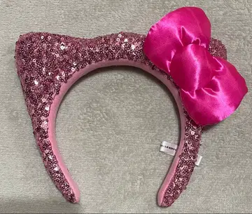 핑크 고양이 귀 머리띠 스팽글