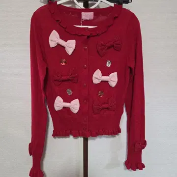 Angelic Pretty 리본 가디건 빨간색