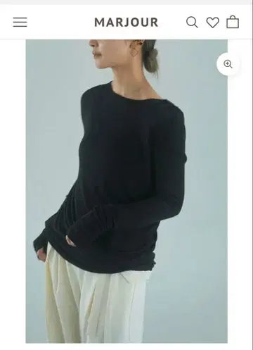 MARJOUR KKfashion 시어 티셔츠 블랙 새상품