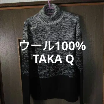 TAKA-Q 터틀넥 스웨터 니트 L 사이즈 울 100%