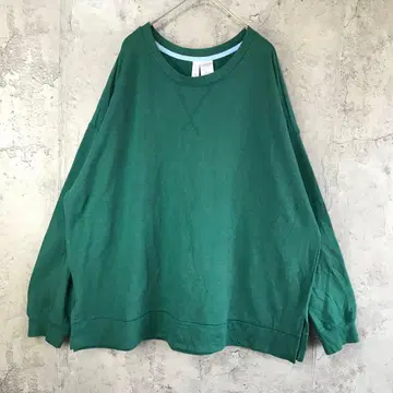 B1561 구제 의류 트레이닝복 맨투맨 그린 무지 90s Y2K