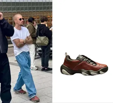 브라운 가죽 스니커즈