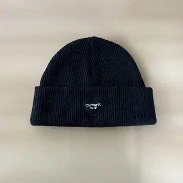 Carhartt WIP 블랙 니트 모자 비니