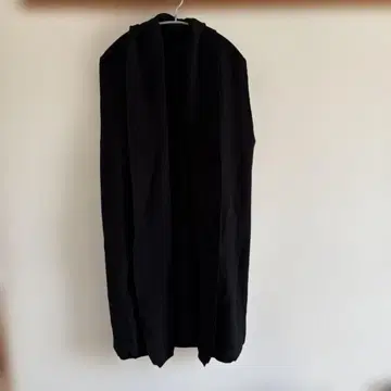 블랙 롱 베스트 프론트 오픈 벨트 니트 원단 새상품