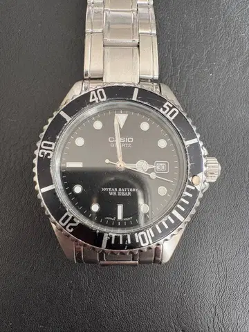 회전 베젤 MTD-1043 CASIO 쿼츠 손목시계 블랙