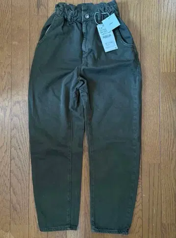 ZARA 여성용 팬츠 카키 34 배기 팬츠 페이퍼백