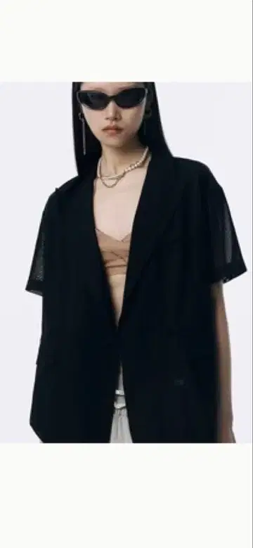 JOSEMOON 시어 하프 슬리브 자켓