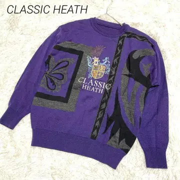 CLASSICHEATH 남성용 퍼플 그래픽 프린트 니트 캐주얼