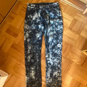 HARE 하레 데님 팬츠 블루 x 화이트 타이다이 S