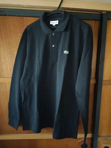 LACOSTE 블랙 긴팔 피케 셔츠 US M