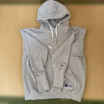 RUSSELL ATHLETIC 그레이 후드 부착 후드티 M