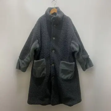 루필리안 보아 플리스 그레이 스탠드 카라 롱 코트 새상품