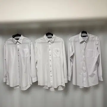 논아이론 와이셔츠 43-86 화이트 계열 3장 세트 긴팔 비즈니스