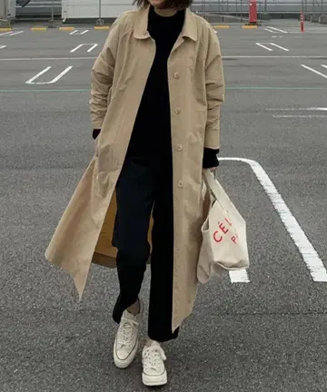 옥순 나일론 스텐카라 코트