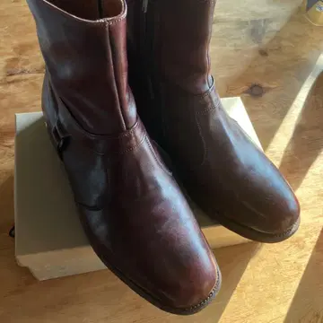 1월 2일까지 세일 다크 브라운 가죽 지퍼 남성용 빈티지 부츠