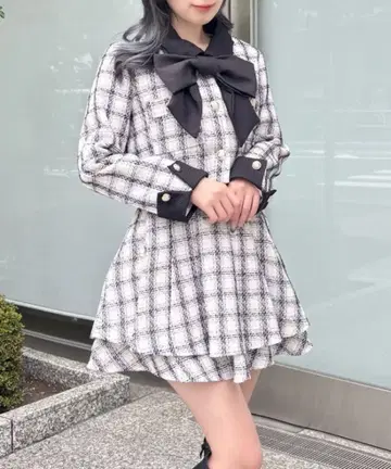 abc une face 셋업 리본 포함 바이컬러 셋업