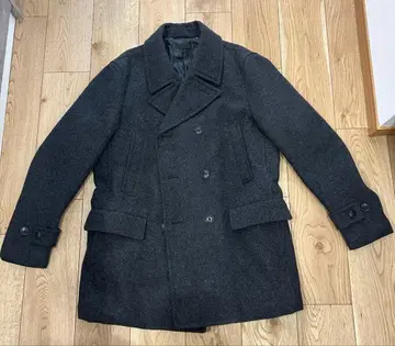 다크 그레이 더블 브레스트 체스터 코트