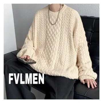 택 포함 새상품 [ FVLMEN ] 니트 풀오버 크루 스웨터