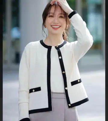 택 포함 미사용 새상품 anysis 트위드 앙상블 가디건 상의