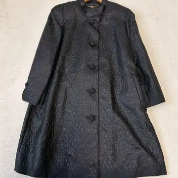 레리안 실크 혼방 롱 자켓 스탠드 카라