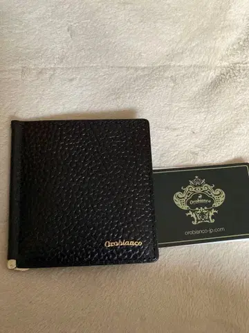 새상품 Orobianco 블랙 접이식 지갑 클립 타입 오로비안코