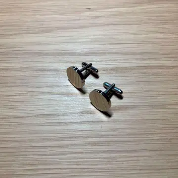 실버 타원형 커프 링크스