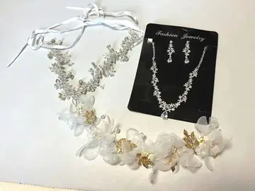 브라이덜 액세서리 세트 결혼식 목걸이 귀걸이 헤어 액세서리
