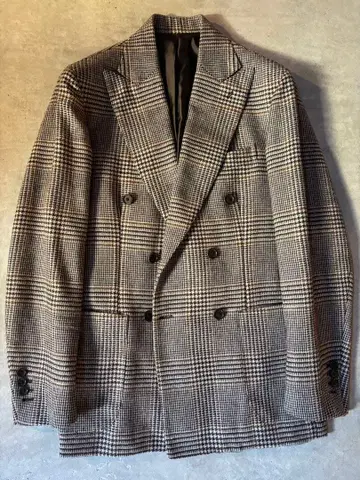 De Petrillo 체크 무늬 더블 브레스트 자켓