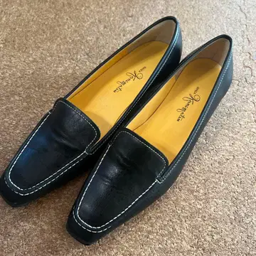 블랙 가죽 로퍼 긴자 카네미츠 힐