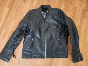 Freeclom 천연 가죽 메쉬 자켓 블랙