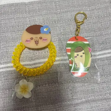 밤만쥬 비치 샌들 키링 코일 머리끈