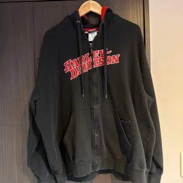 Harley Davidson 블랙 후드티 후드 부착