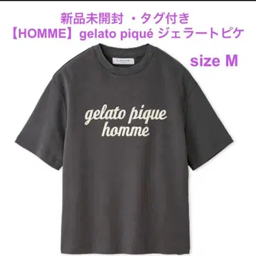 미개봉 새상품 택 포함 젤라또피케 옴므 로고T셔츠 M 다크 그레이
