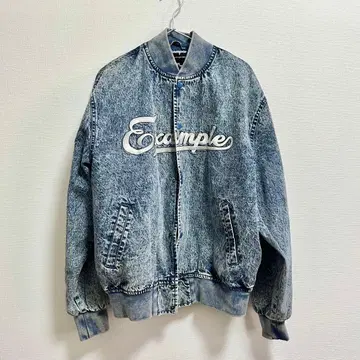 EXAMPLE x STARTER 스타터 워시 데님 바시티 자켓