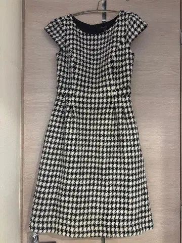 토카 PUZZLE 드레스 원피스 트위드 하운드투스 펄 화이트 블랙 4
