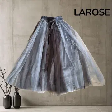 LAROSE 여성용 쉬폰 롱 스커트 허리밴딩