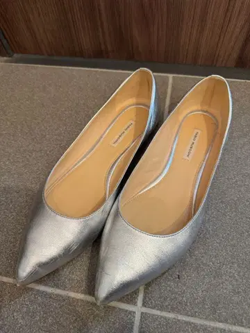 파비오 루스코니 실버 플랫슈즈 39