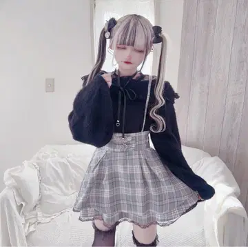 MARS 오프 롤 샤기 니트탑 블랙