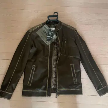 GUESS 브라운 가죽 자켓 S