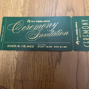 Mrs. GREEN APPLE 세레모니 초대장