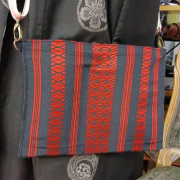 에스닉 디자인 숄더백 하카타 오비 리메이크