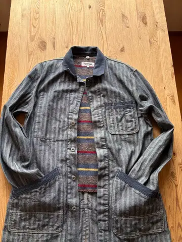 데님 커버올 롱 안감 담요 샵코트 빈티지 풍