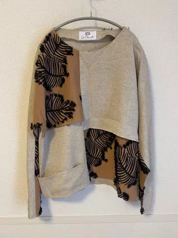 jun okamoto 잎 패턴 자수 긴팔 상의